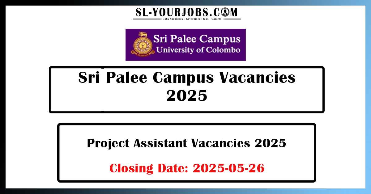 Sri Palee Campus - Project Assistant Vacancies 2025