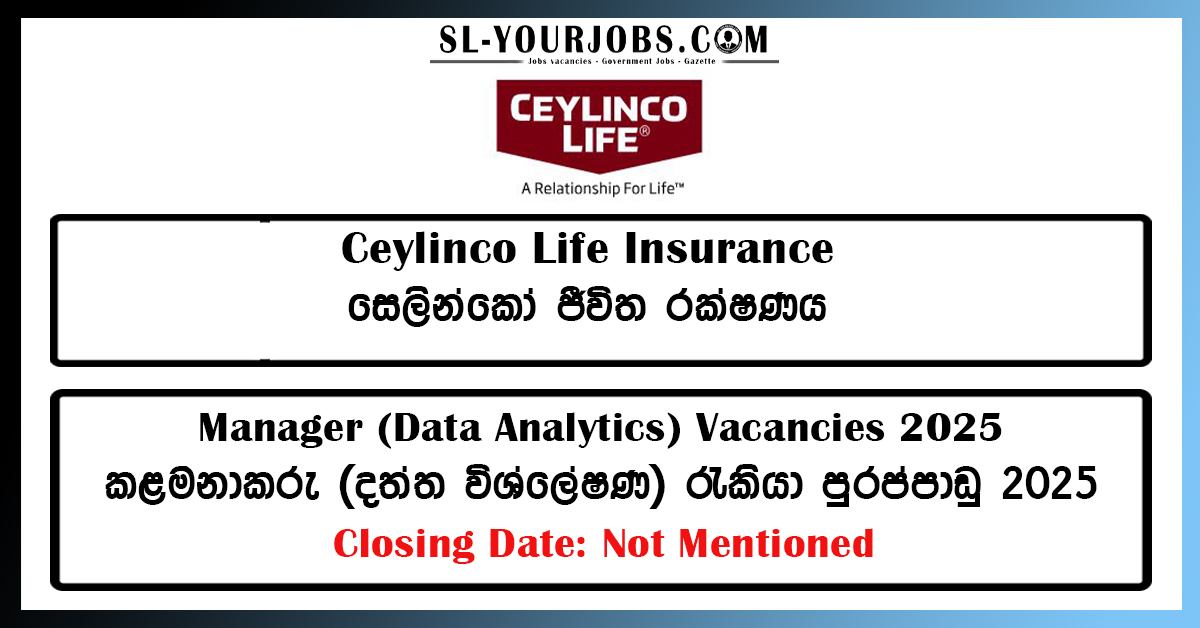 Ceylinco Life Insurance | Manager (Data Analytics)